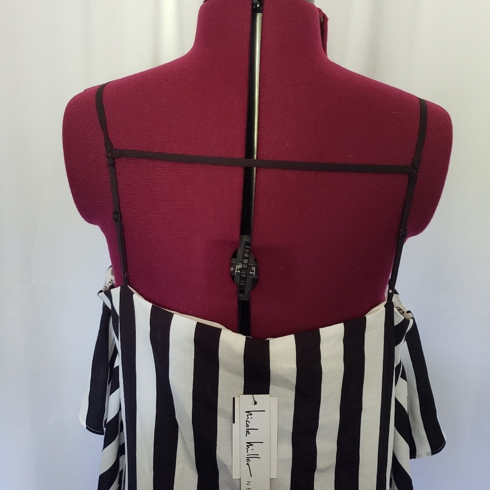 Nicole Miller Spaghetti Strap Ruffle Dress - Picture 4 of 8